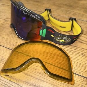 Smith Optics Squad Snow Goggles Black Frame Purple Lens, New‎ Extra Yellow Lens
